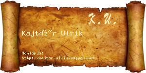 Kajtár Ulrik névjegykártya