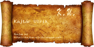 Kajtár Ulrik névjegykártya